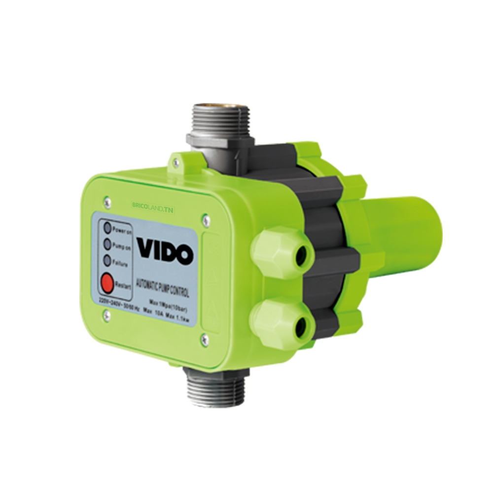 Pressostat de contrôle électronique pression pompe 1100 W - Vido